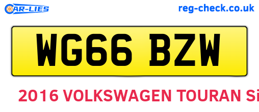 WG66BZW are the vehicle registration plates.