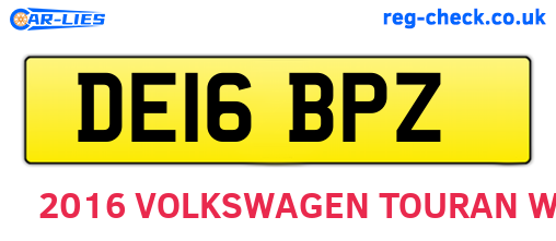 DE16BPZ are the vehicle registration plates.