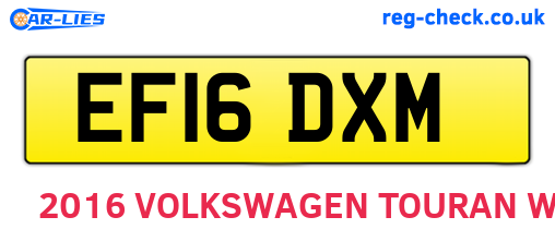 EF16DXM are the vehicle registration plates.