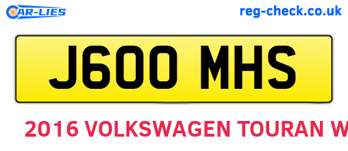 J600MHS are the vehicle registration plates.