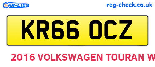 KR66OCZ are the vehicle registration plates.