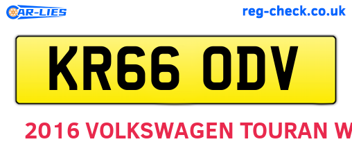 KR66ODV are the vehicle registration plates.