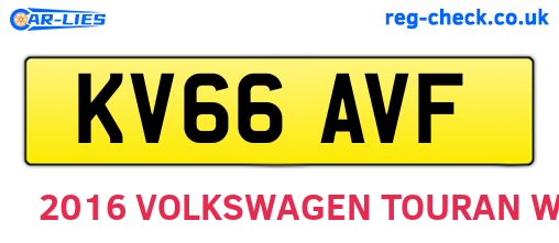 KV66AVF are the vehicle registration plates.