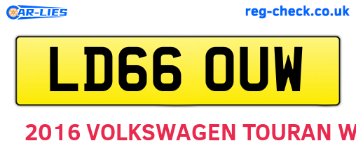 LD66OUW are the vehicle registration plates.