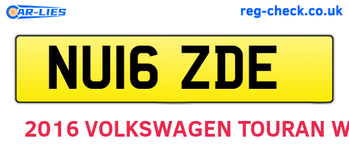 NU16ZDE are the vehicle registration plates.