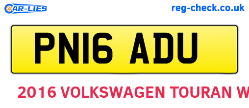 PN16ADU are the vehicle registration plates.