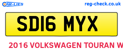 SD16MYX are the vehicle registration plates.