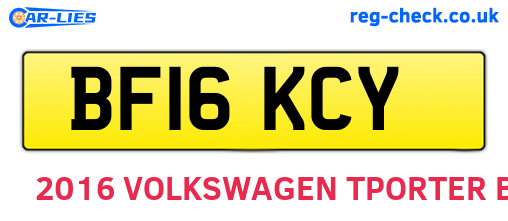 BF16KCY are the vehicle registration plates.