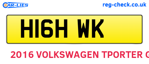 H16HWK are the vehicle registration plates.