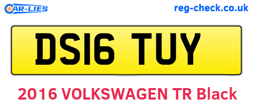 DS16TUY are the vehicle registration plates.
