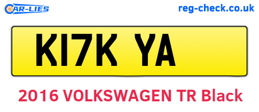 K17KYA are the vehicle registration plates.