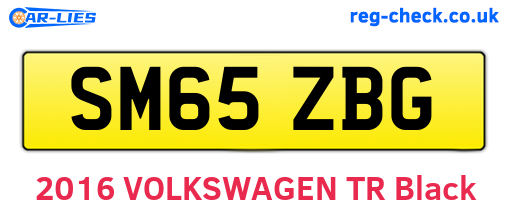 SM65ZBG are the vehicle registration plates.