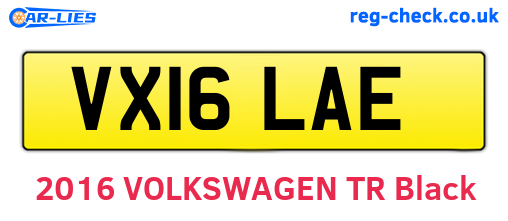 VX16LAE are the vehicle registration plates.