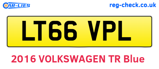 LT66VPL are the vehicle registration plates.