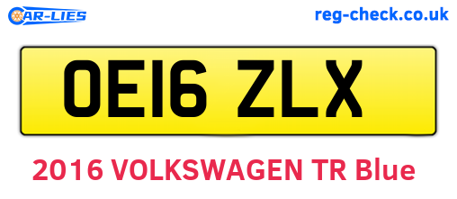 OE16ZLX are the vehicle registration plates.