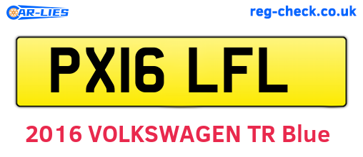 PX16LFL are the vehicle registration plates.