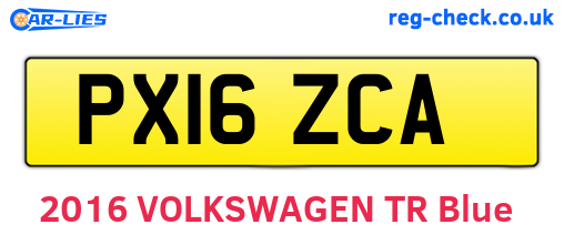 PX16ZCA are the vehicle registration plates.