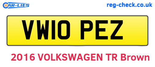 VW10PEZ are the vehicle registration plates.