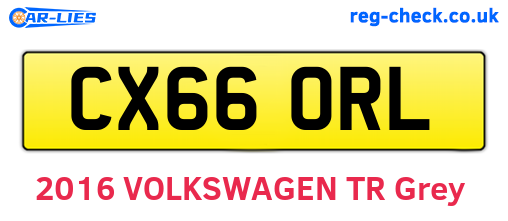 CX66ORL are the vehicle registration plates.