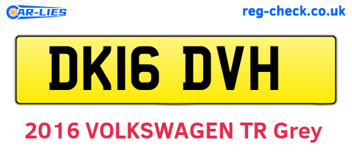 DK16DVH are the vehicle registration plates.