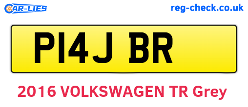 P14JBR are the vehicle registration plates.