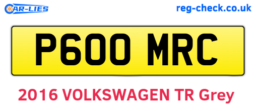 P600MRC are the vehicle registration plates.