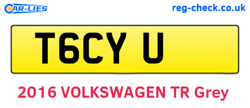 T6CYU are the vehicle registration plates.