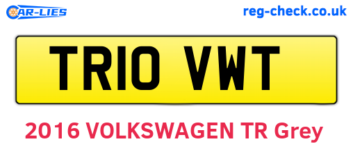 TR10VWT are the vehicle registration plates.