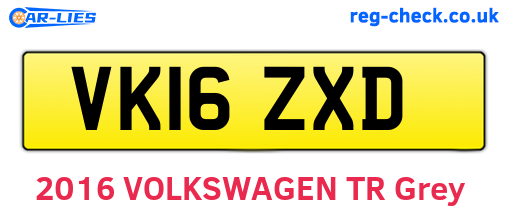 VK16ZXD are the vehicle registration plates.