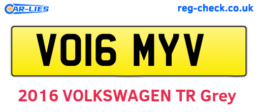 VO16MYV are the vehicle registration plates.