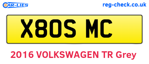 X80SMC are the vehicle registration plates.