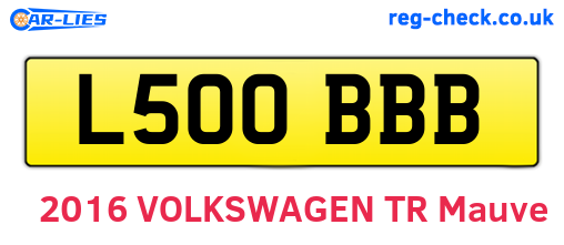 L500BBB are the vehicle registration plates.