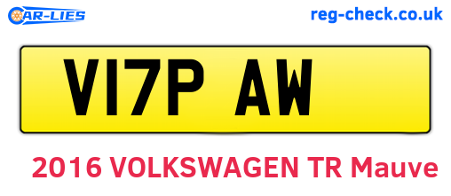 V17PAW are the vehicle registration plates.