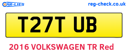 T27TUB are the vehicle registration plates.