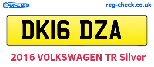DK16DZA are the vehicle registration plates.