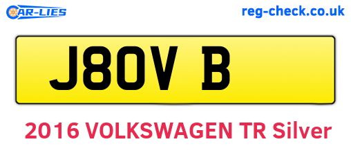 J8OVB are the vehicle registration plates.