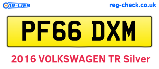 PF66DXM are the vehicle registration plates.
