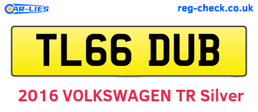 TL66DUB are the vehicle registration plates.