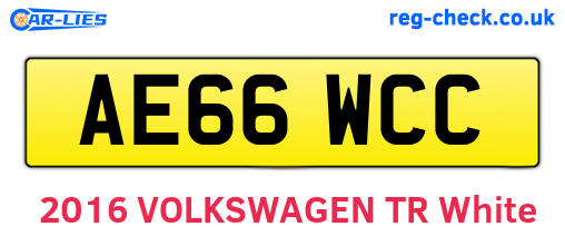 AE66WCC are the vehicle registration plates.