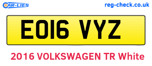 EO16VYZ are the vehicle registration plates.