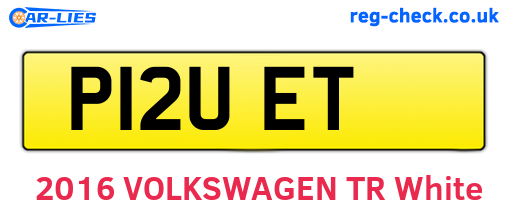 P12UET are the vehicle registration plates.