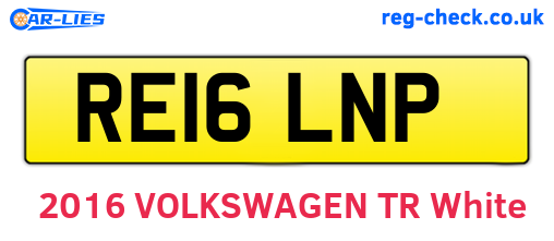 RE16LNP are the vehicle registration plates.