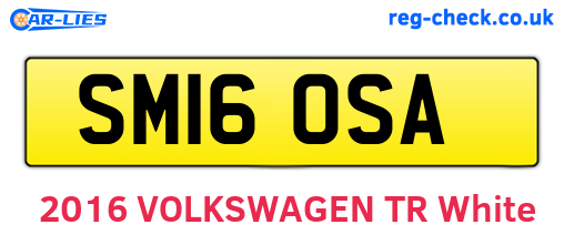 SM16OSA are the vehicle registration plates.