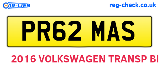 PR62MAS are the vehicle registration plates.