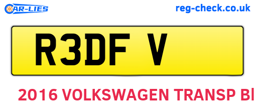R3DFV are the vehicle registration plates.