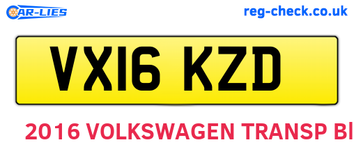 VX16KZD are the vehicle registration plates.