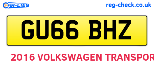 GU66BHZ are the vehicle registration plates.