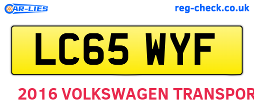 LC65WYF are the vehicle registration plates.