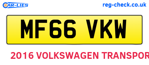 MF66VKW are the vehicle registration plates.