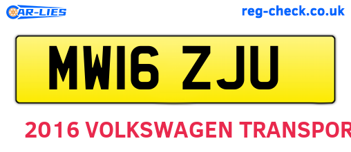 MW16ZJU are the vehicle registration plates.